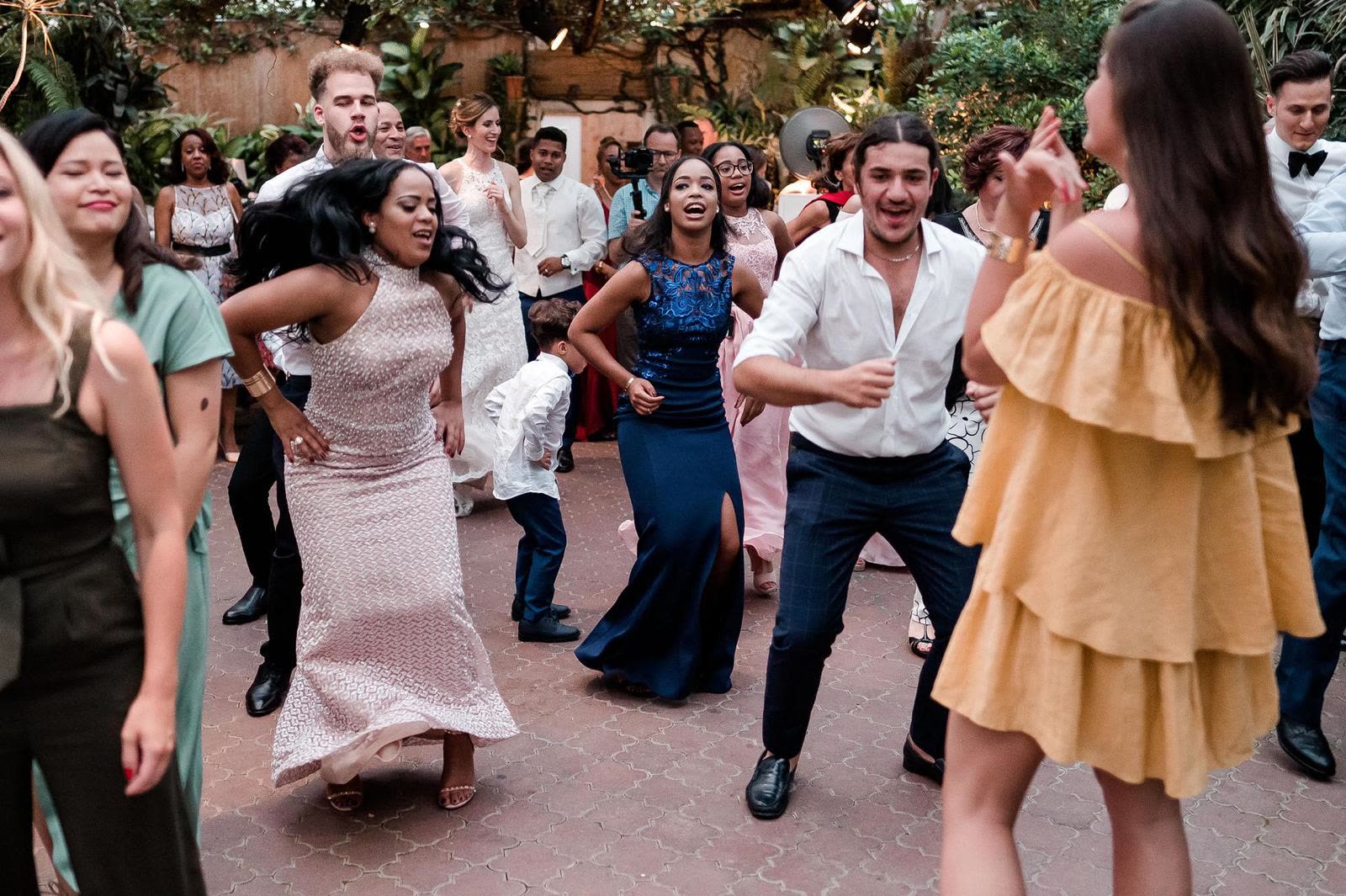 A couple dancing during their wedding celebration