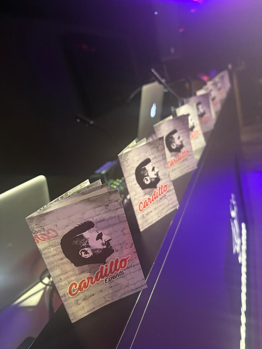 Cardillo branding along the DJ booth
